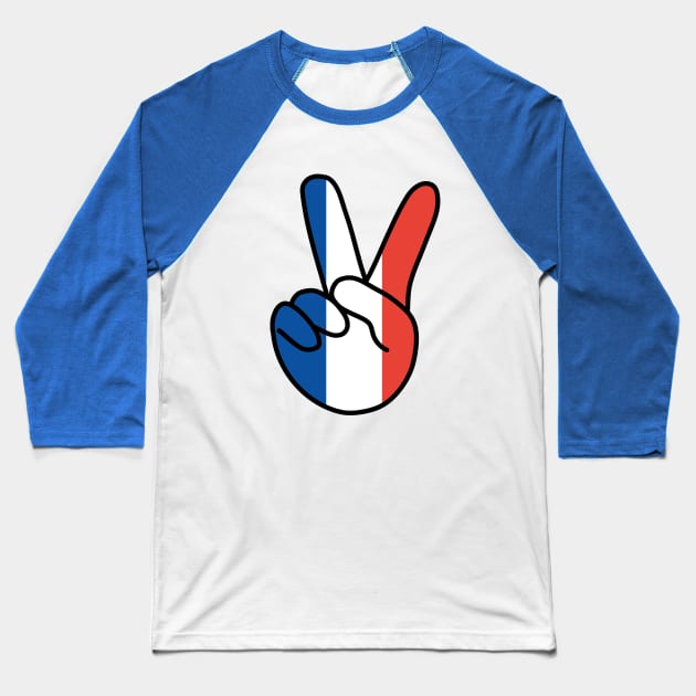 France Flag V Sign Baseball T-Shirt by DiegoCarvalho